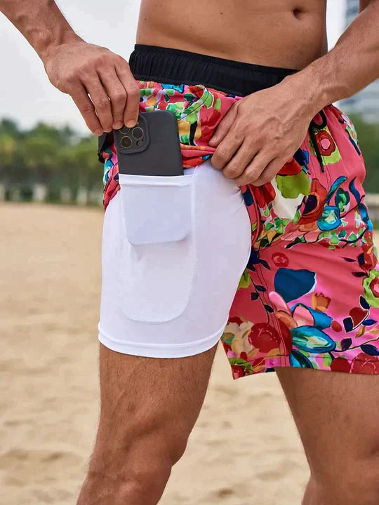Denis - Schwarz Flamingo AquaFlex Badehose