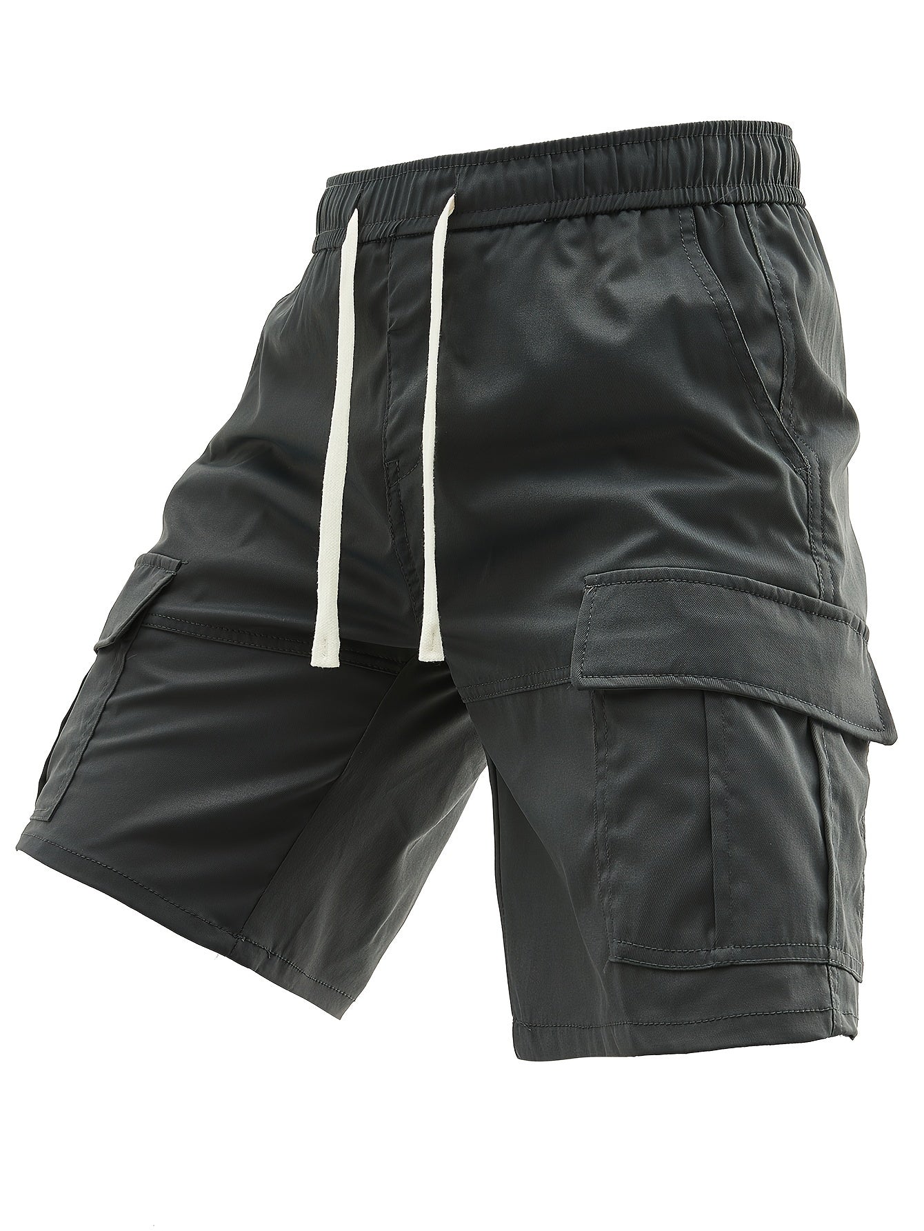 Orangerote Cargo-Shorts mit Kordelzug - Max