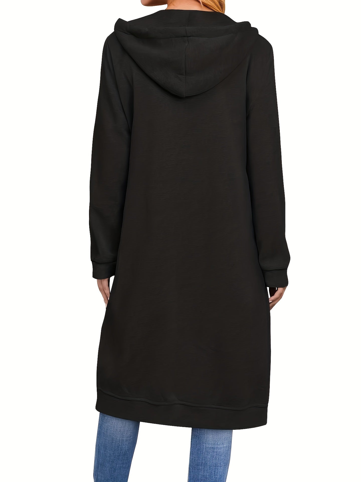 Schwarzes Kapuzen-Sweatshirt in Übergröße - Anna