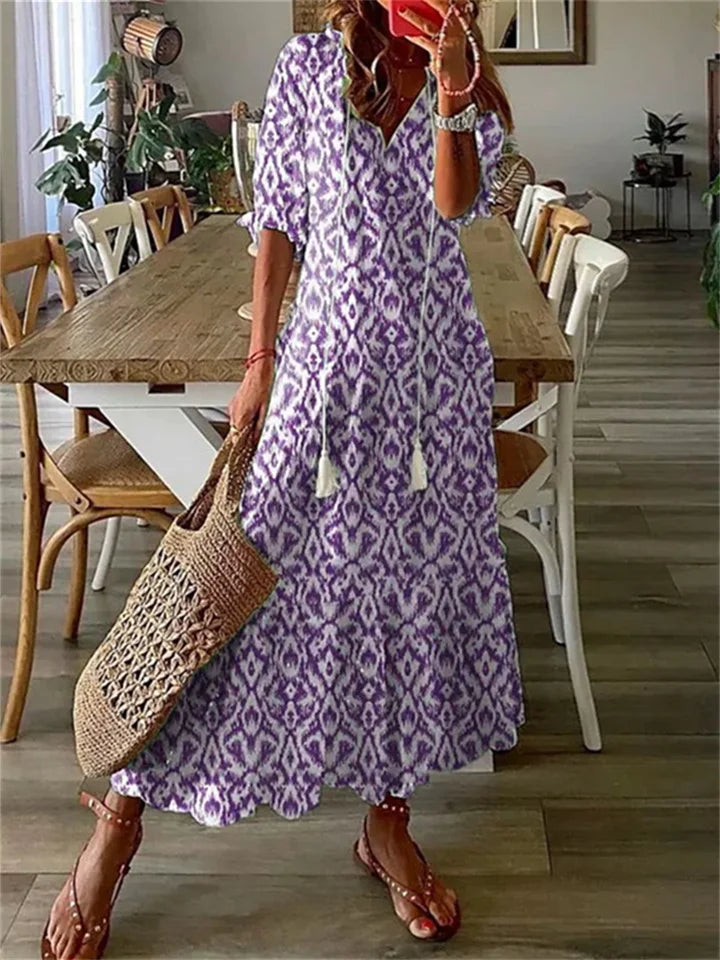 Elena - Weiße Maxi Sommerkleid