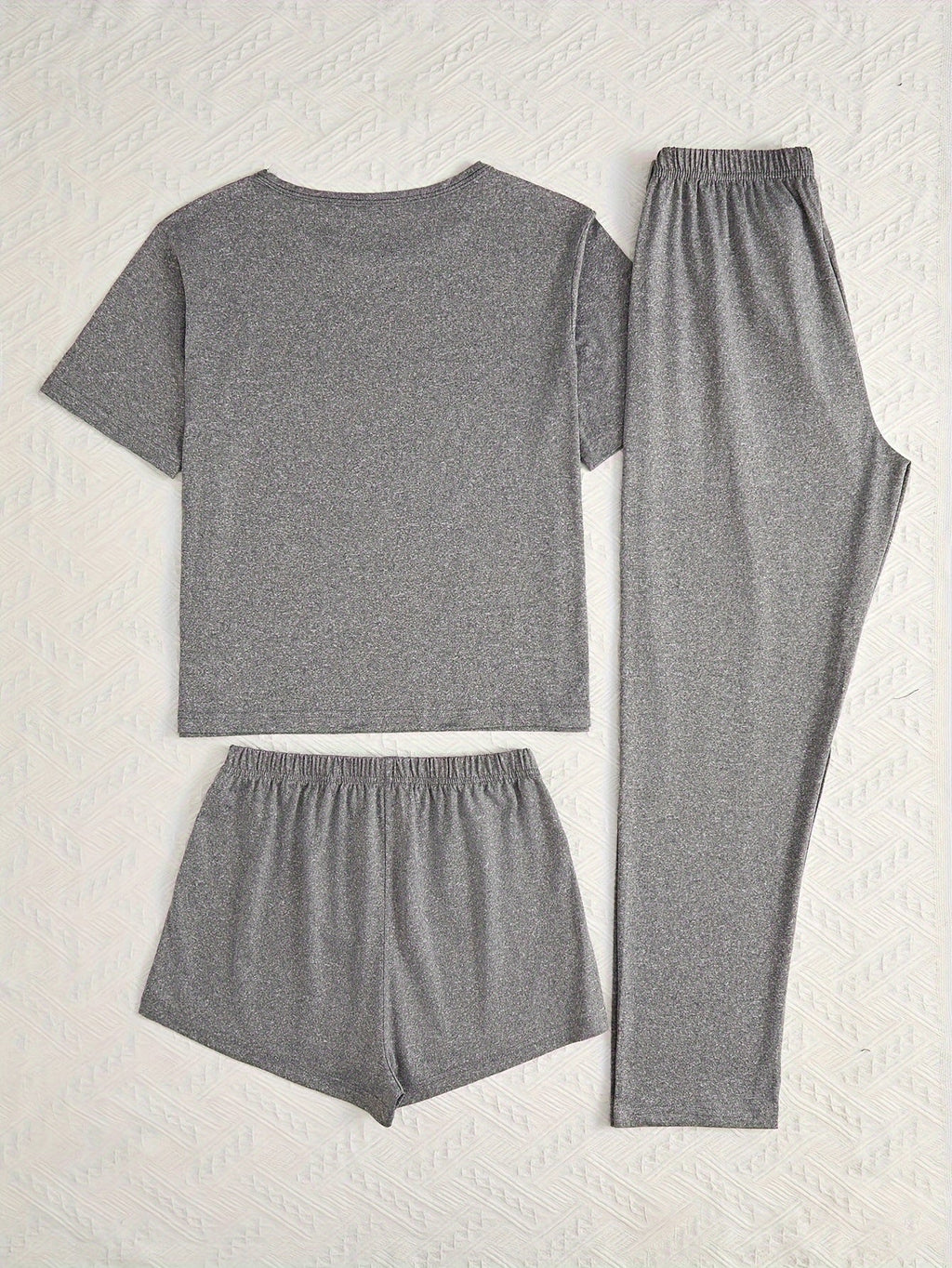 Dunkelgraues 3-Teiliges Pyjama-Set - Weekend Vibes