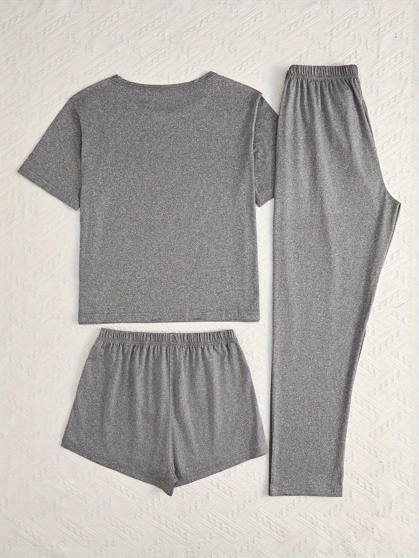 Dunkelgraues 3-Teiliges Pyjama-Set - Weekend Vibes