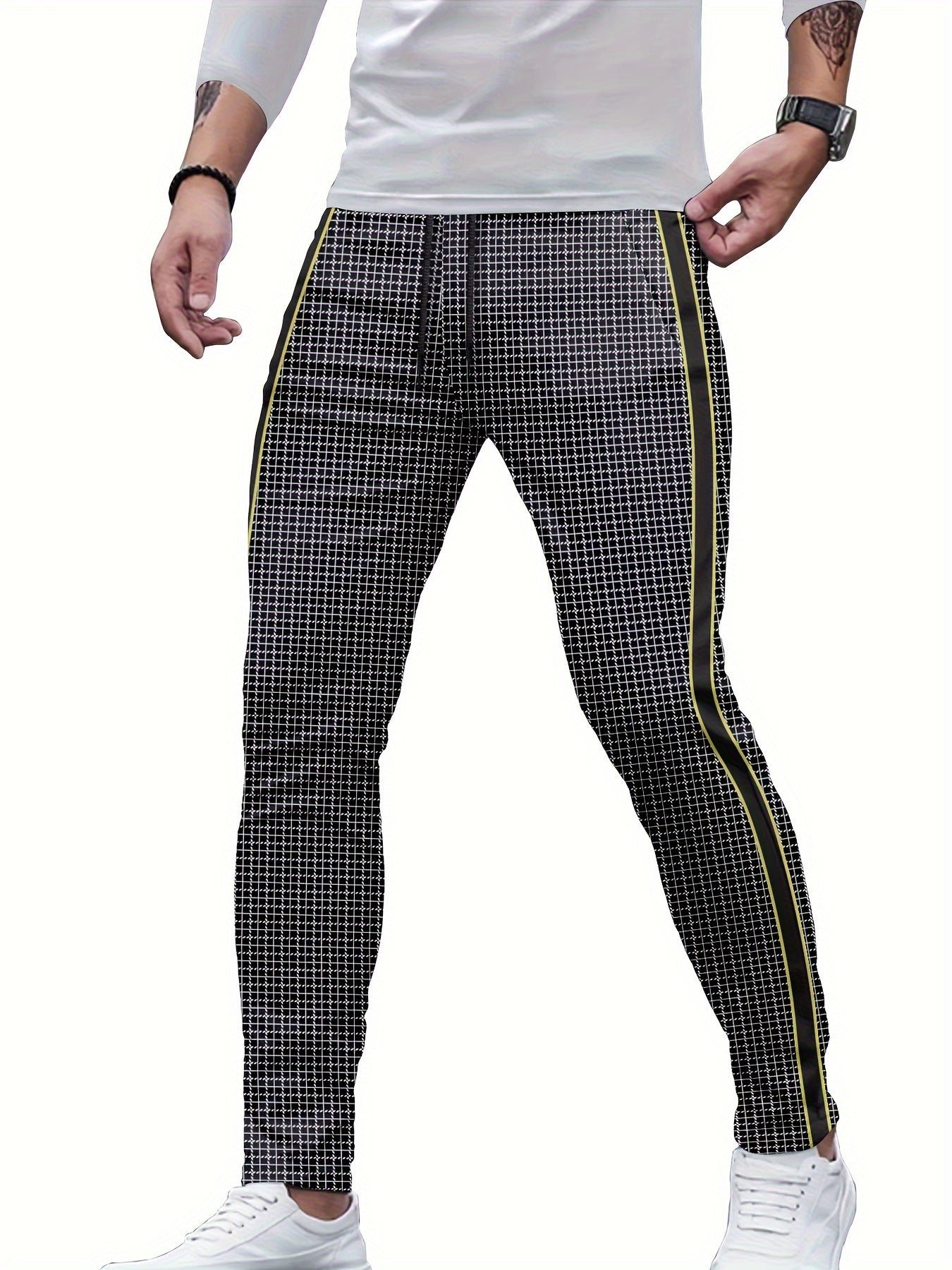 Schwarze Karo-Sweathose - Ezekiel