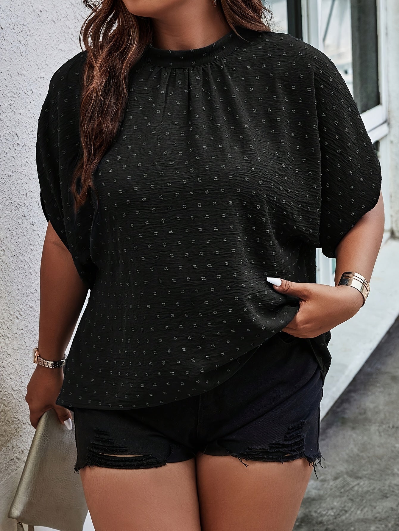 Schwarze Punkte Bluse - Lena