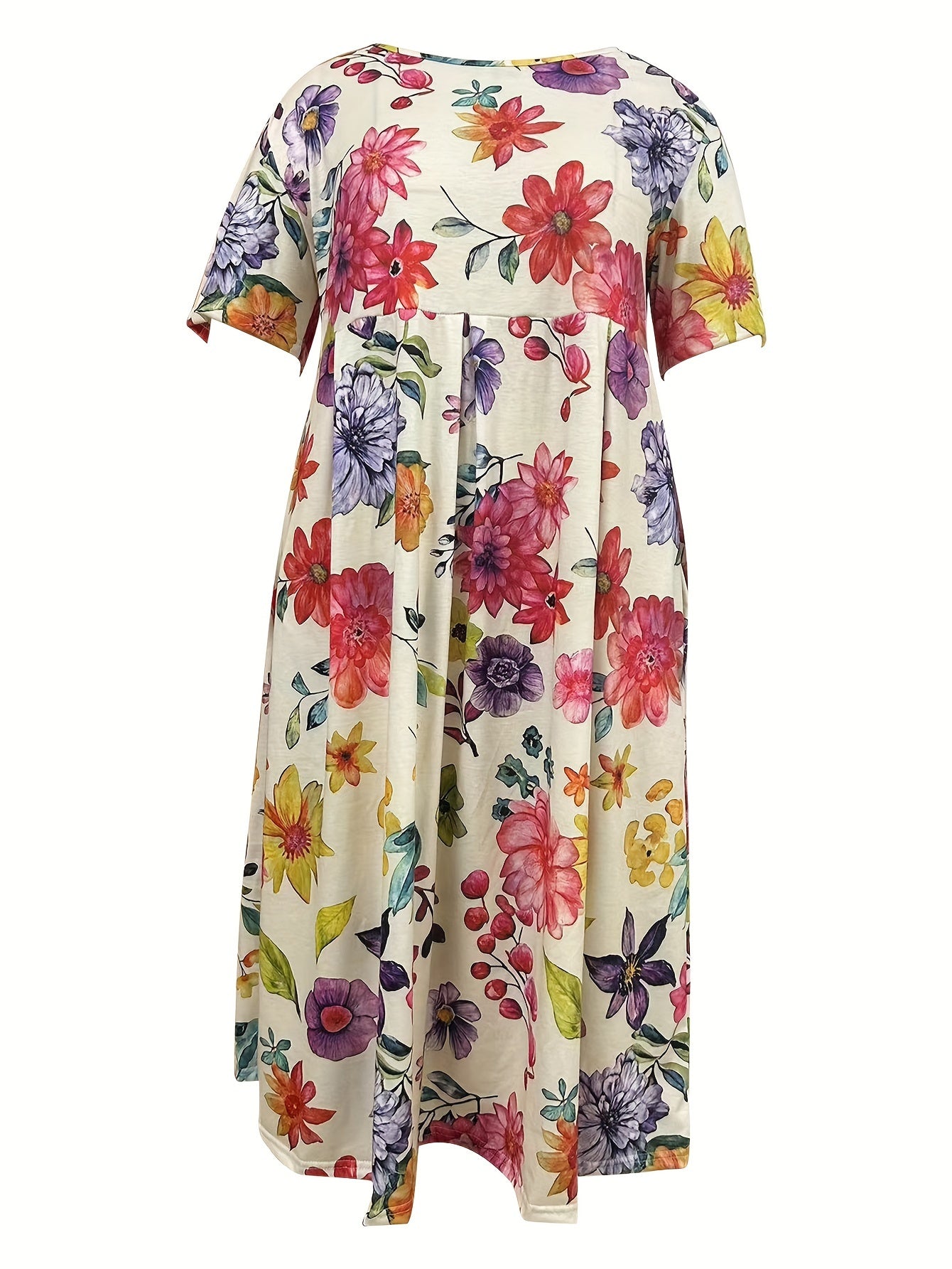 Blumiges Plus Size Freizeitkleid - Mia