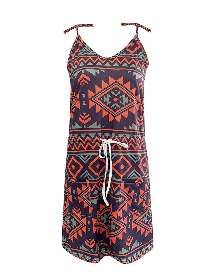 Oranges Vintage-Print Slip-Kleid - Mila