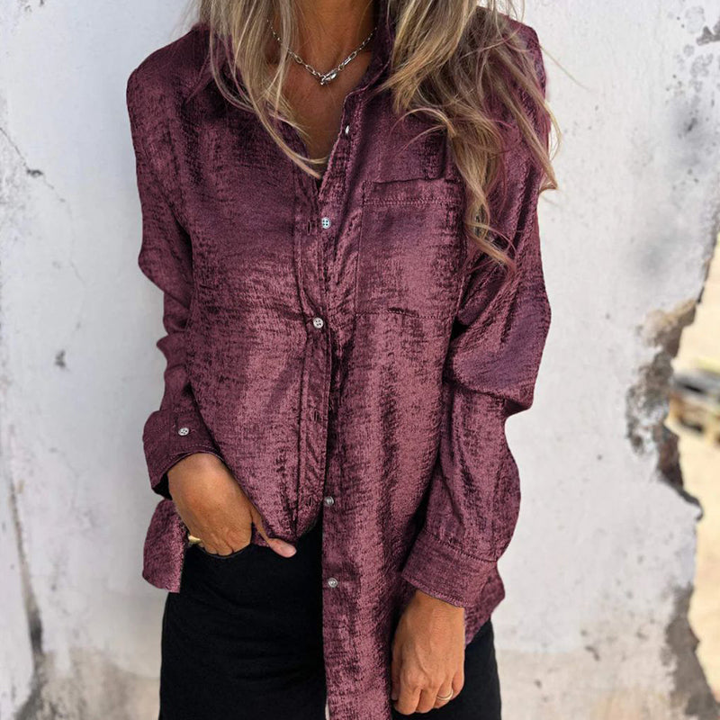 Blaues Langarm Shirt - Emma