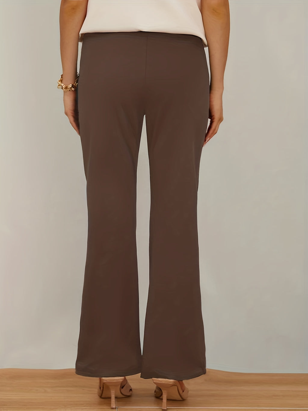 Dunkelgrüne Plus Size Flare Hose - Emma