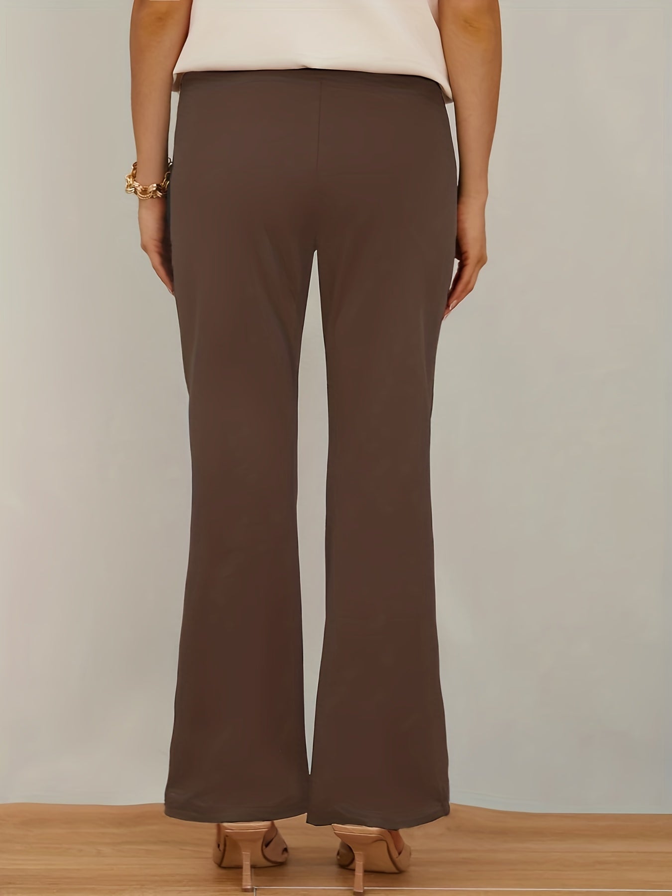 Dunkelgrüne Plus Size Flare Hose - Emma