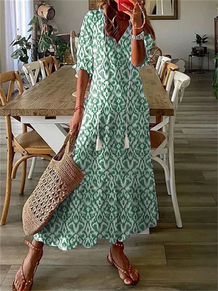 Elena - Weiße Maxi Sommerkleid