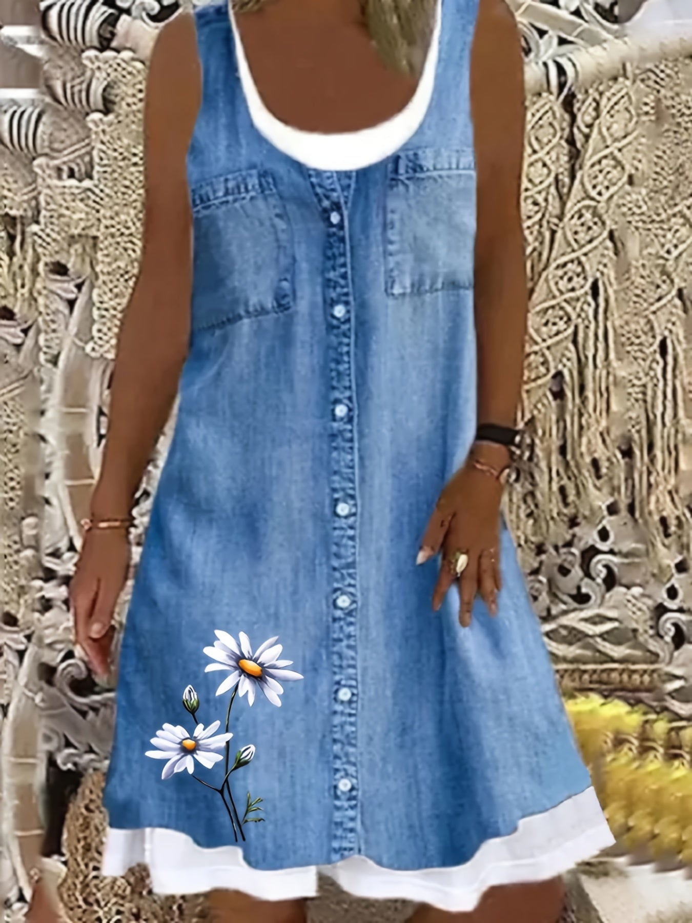 Blaues Plus Size Tankkleid - Jana