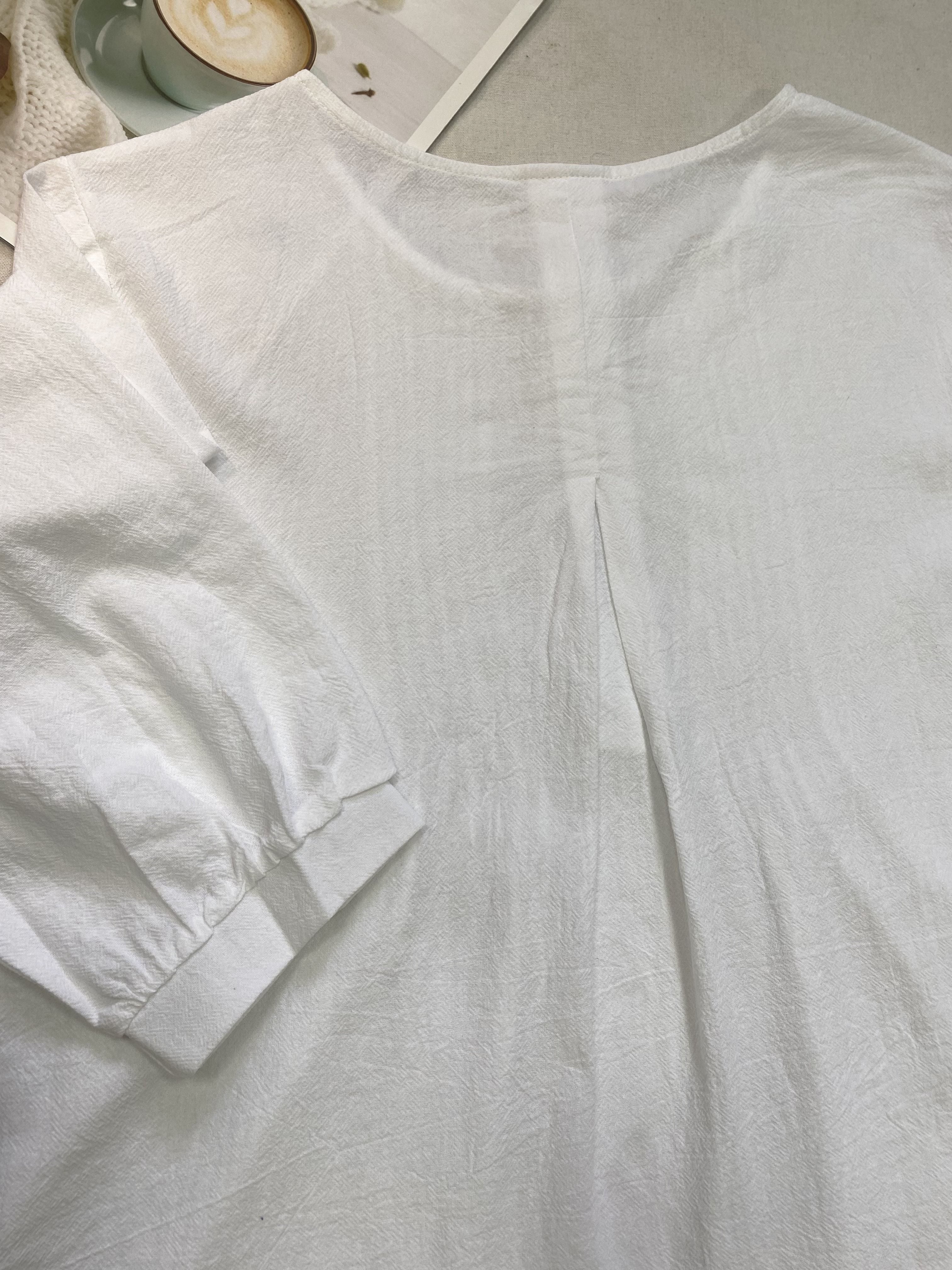 Rosa Knopf-Front Bluse - Sophie