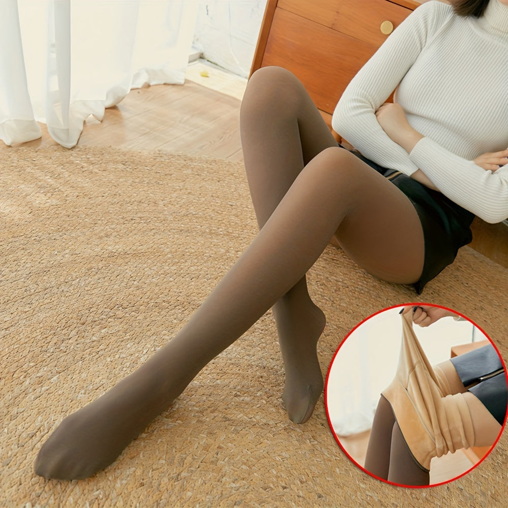 Graue Thermo-Strumpfhose mit Hohem Bund - Emma