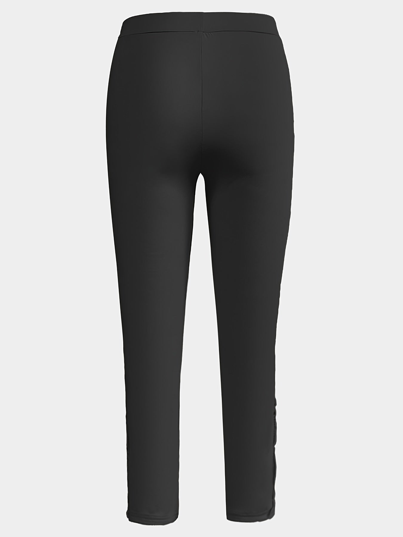Marineblaue Plus Size Leggings mit Kontrastspitze - Lea