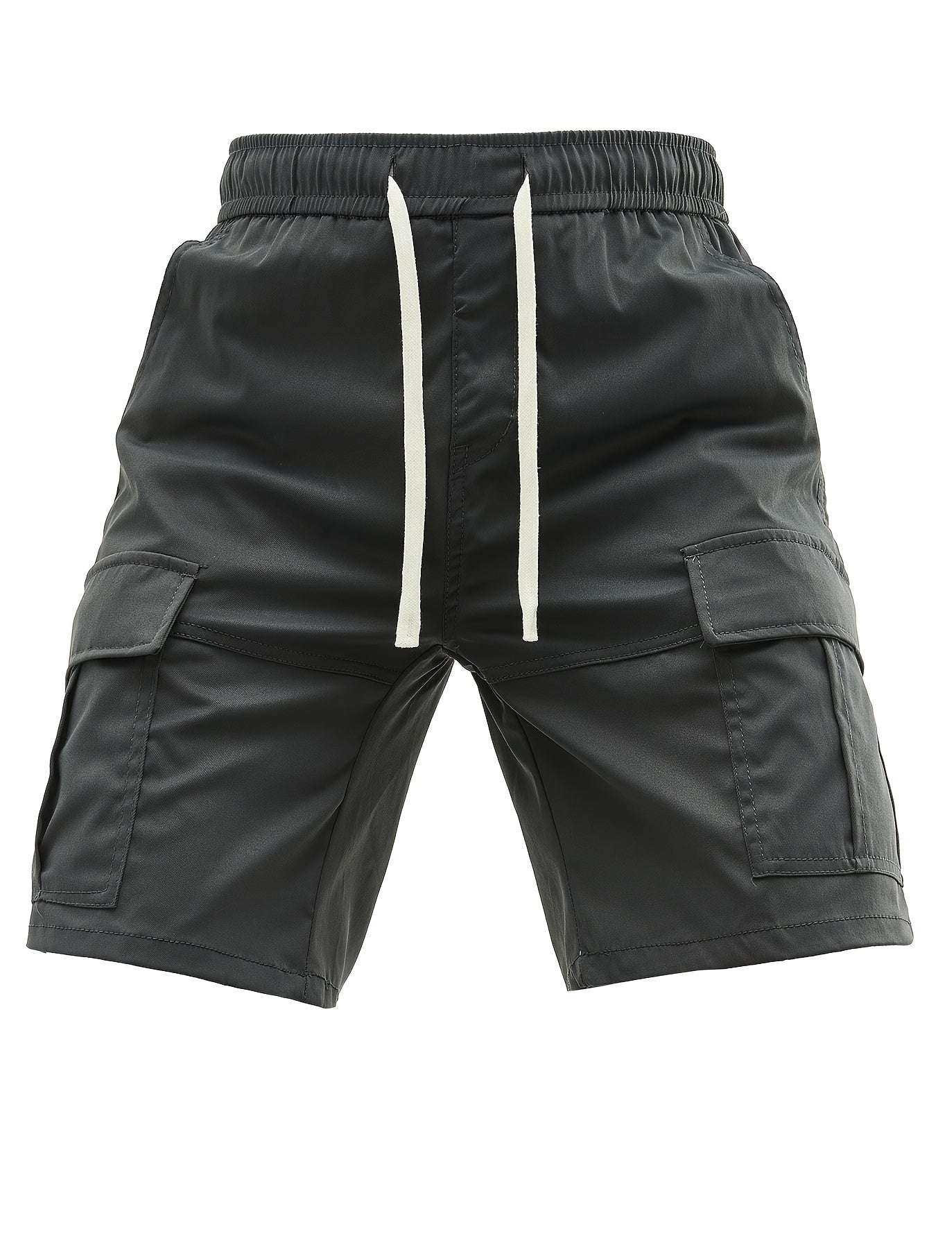 Orangerote Cargo-Shorts mit Kordelzug - Max