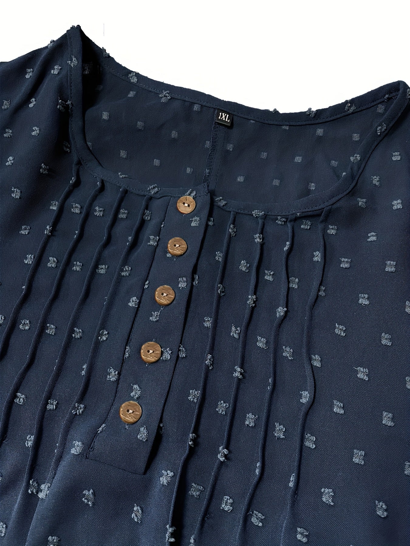 Blaue Schweizer Punktbluse - Lotte