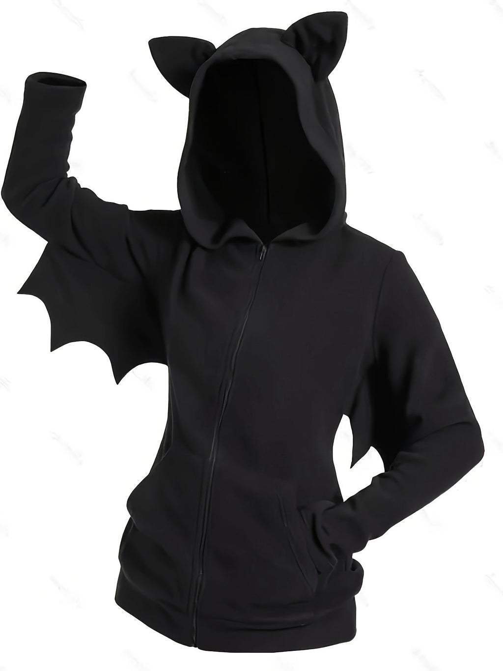 Schwarze Fledermaus-Hoodie - Ivy