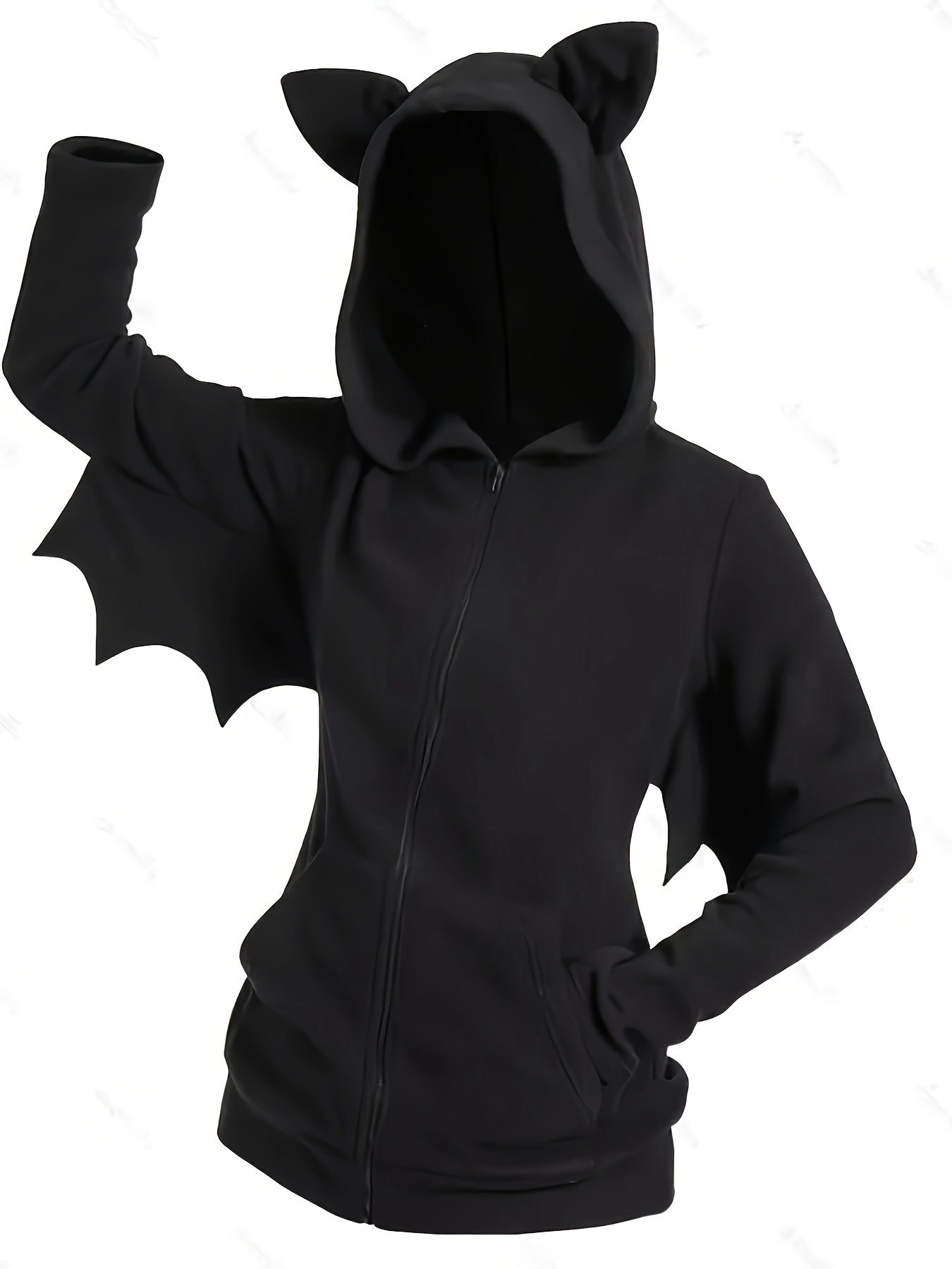 Schwarze Fledermaus-Hoodie - Ivy