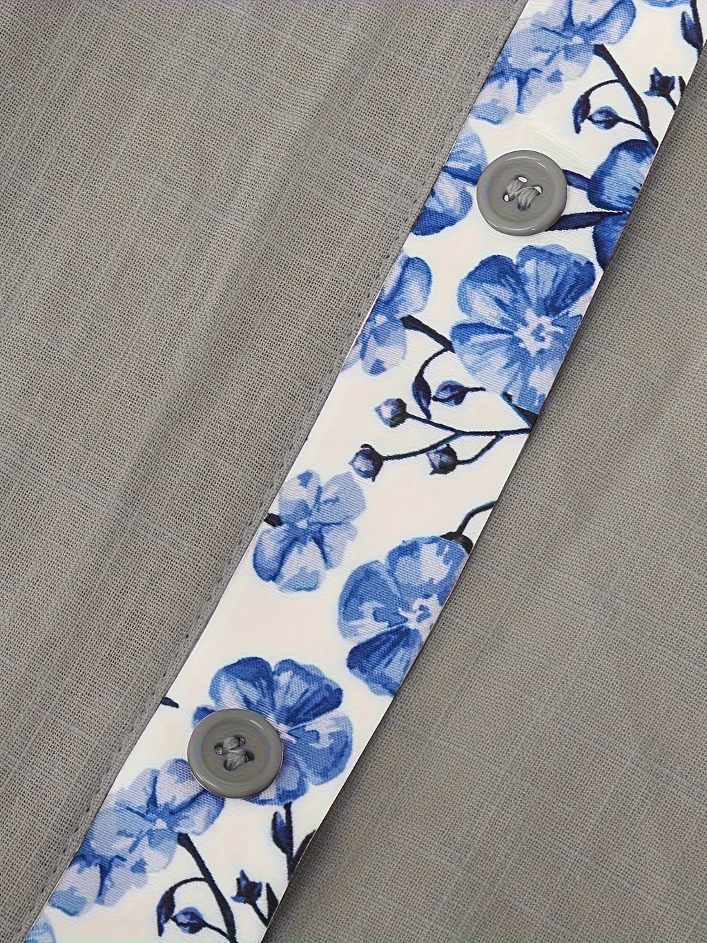 Himmelblaue Blumenprint-Hemd - Leo