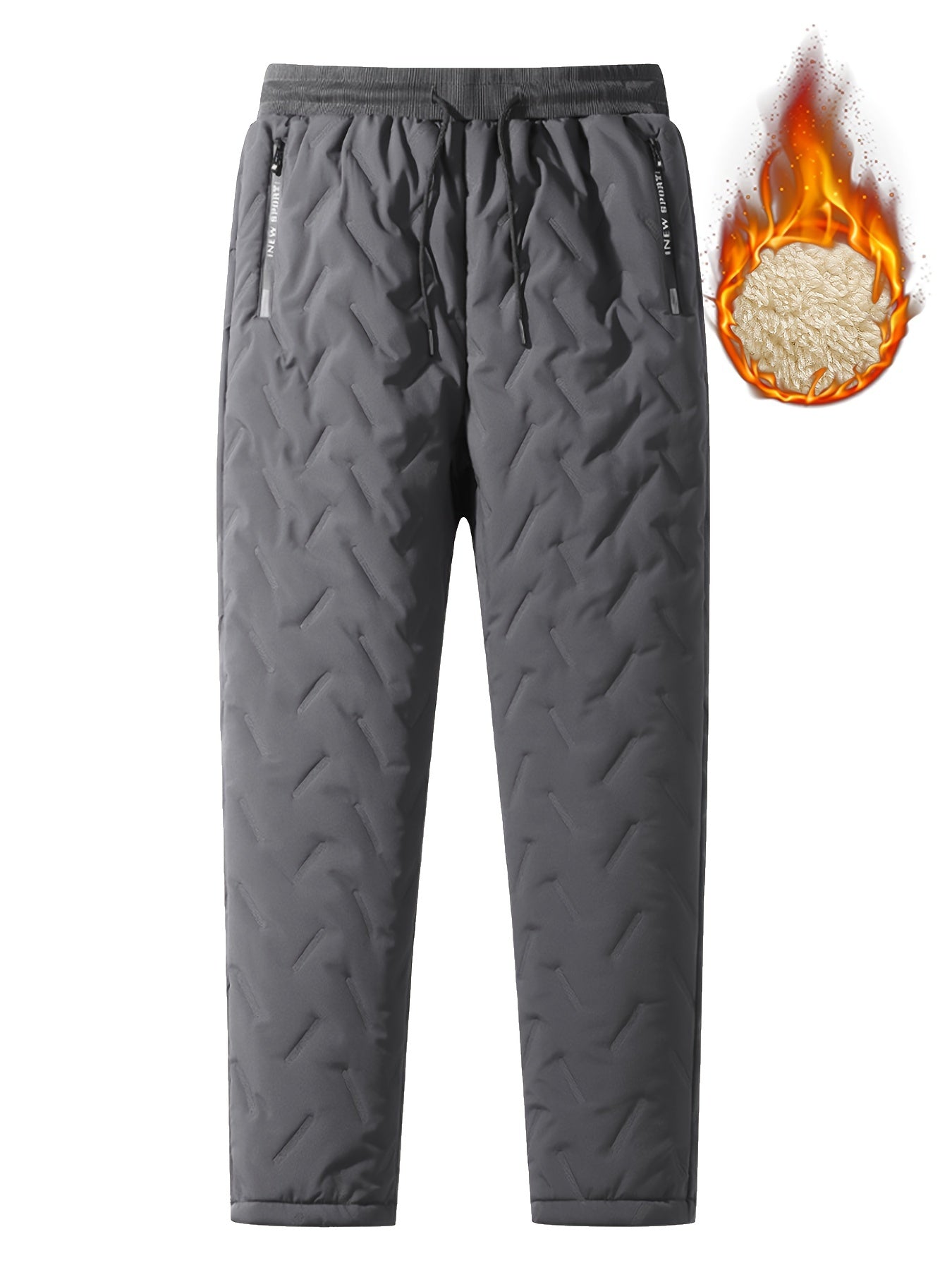 Graue Winter-Fleece-gefütterte Hose für Herren - Thomas