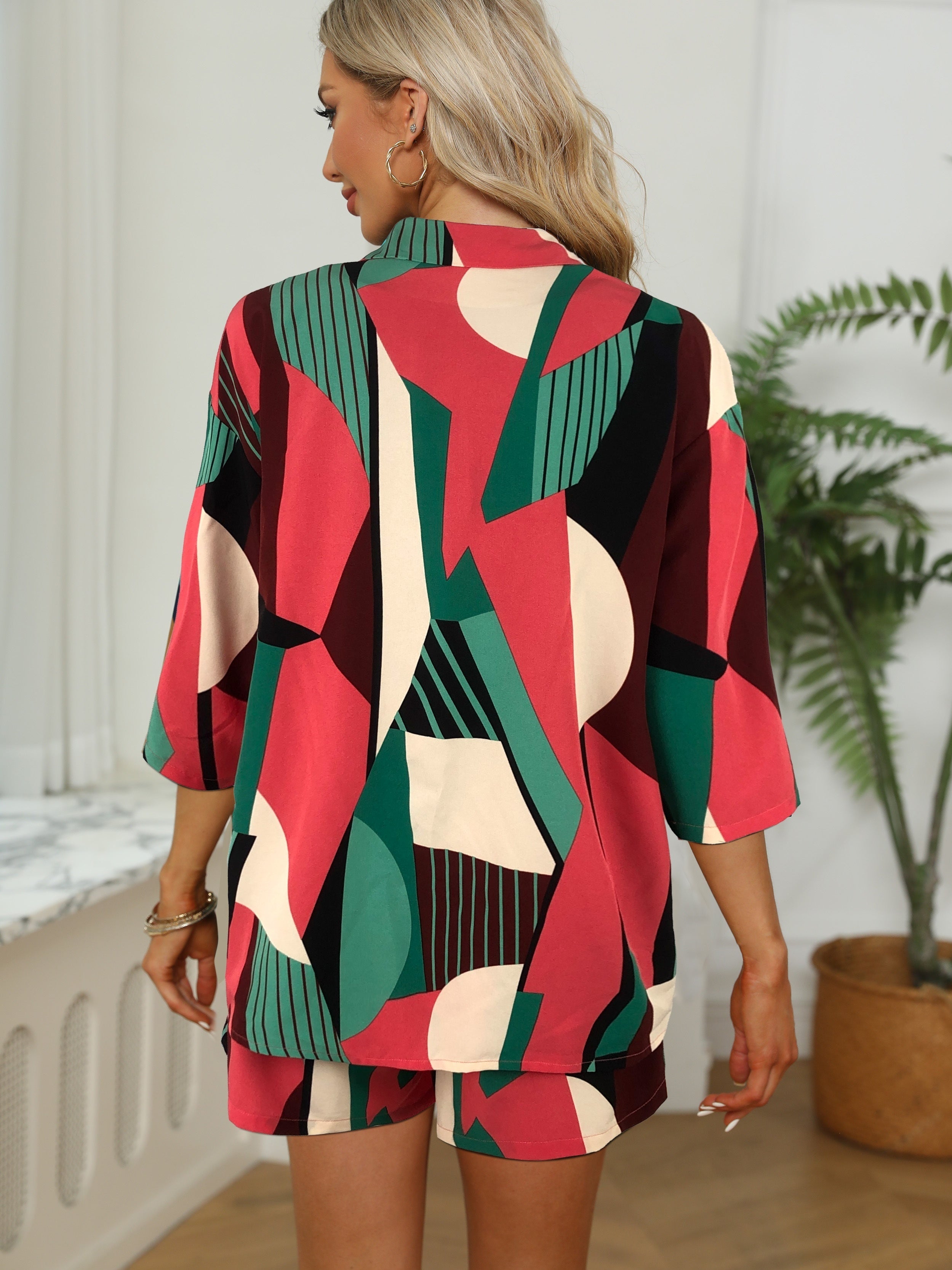 Apricotfarbenes Colorblock-Set - Lena