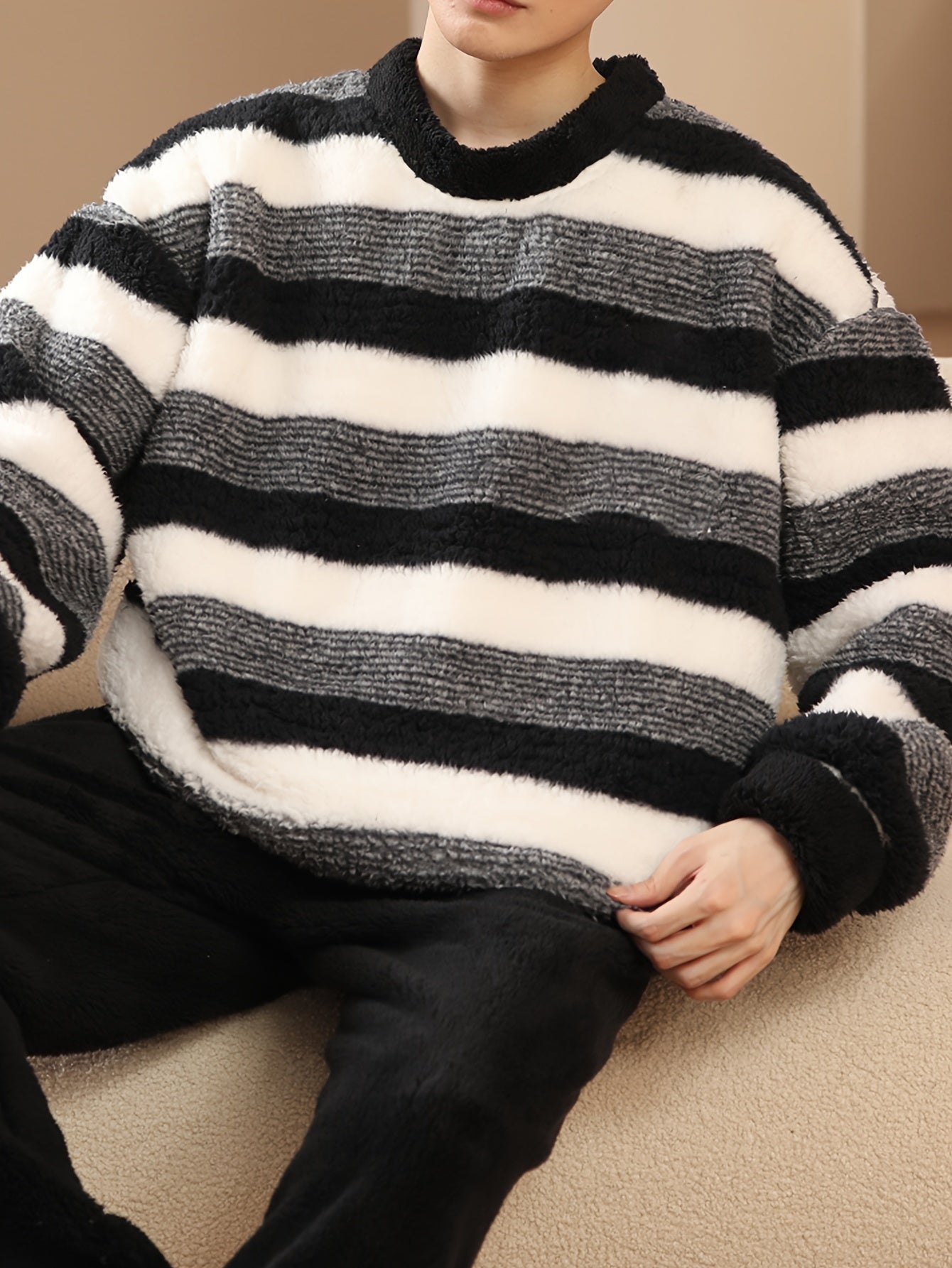 Schwarzes Flanell-Pyjama-Set – Finn