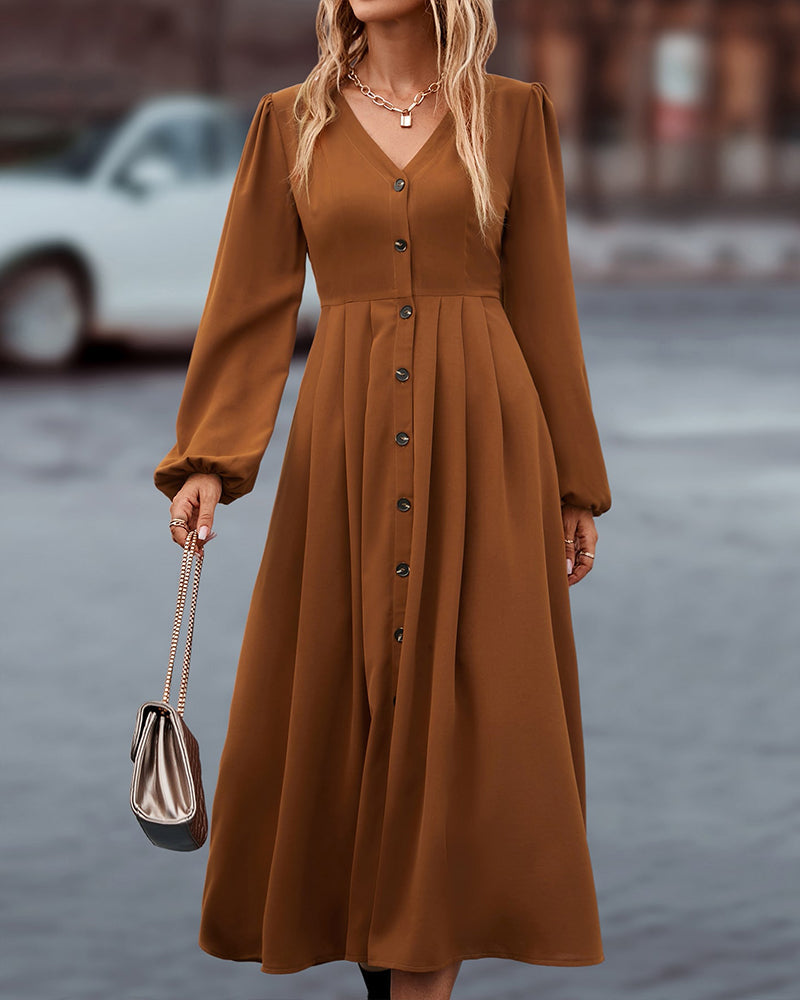 Nina - Elegantes Herbstkleid in Braun