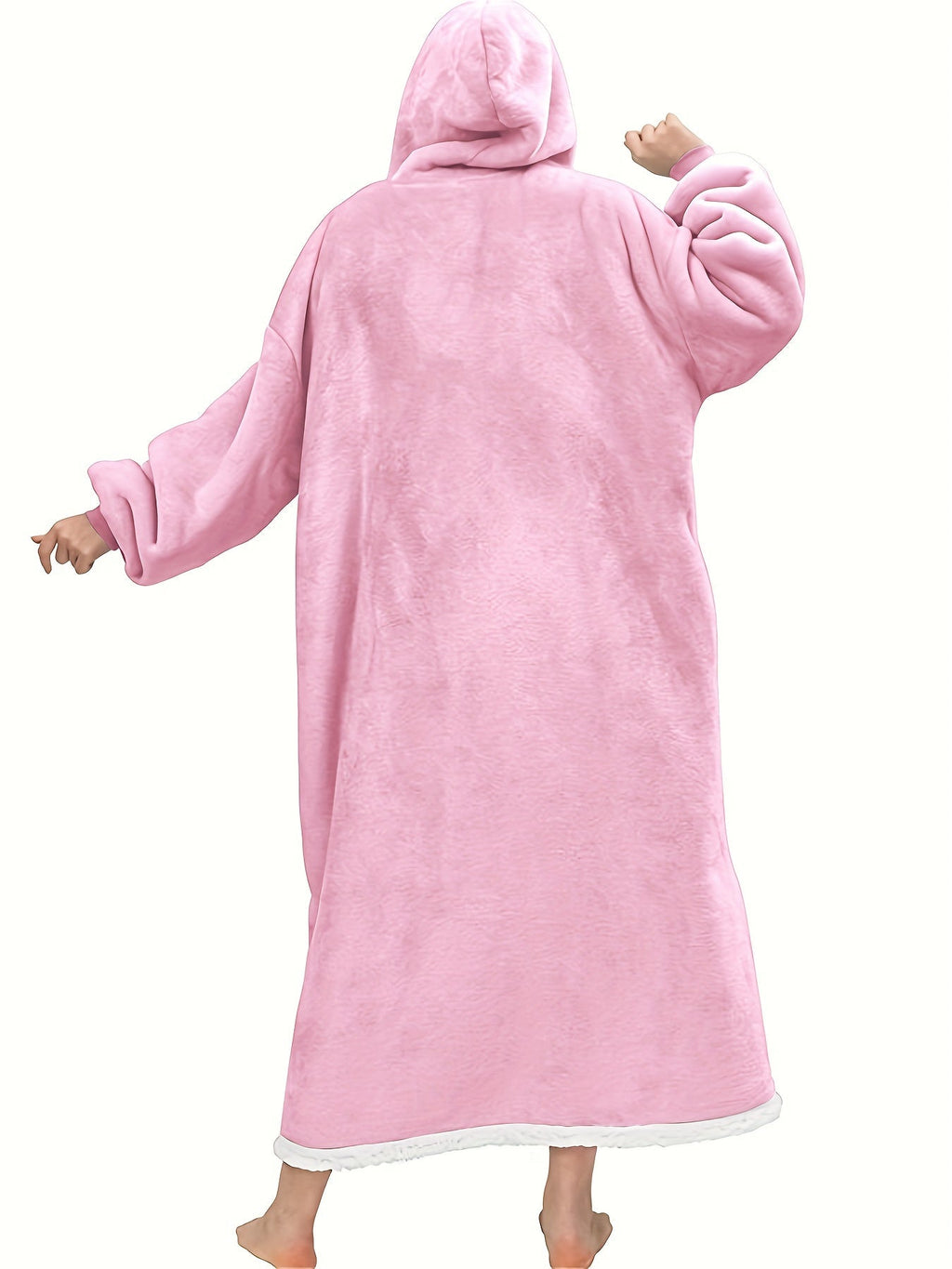 Marineblaue Plus-Size-Flanell-Bademantel - Sofie