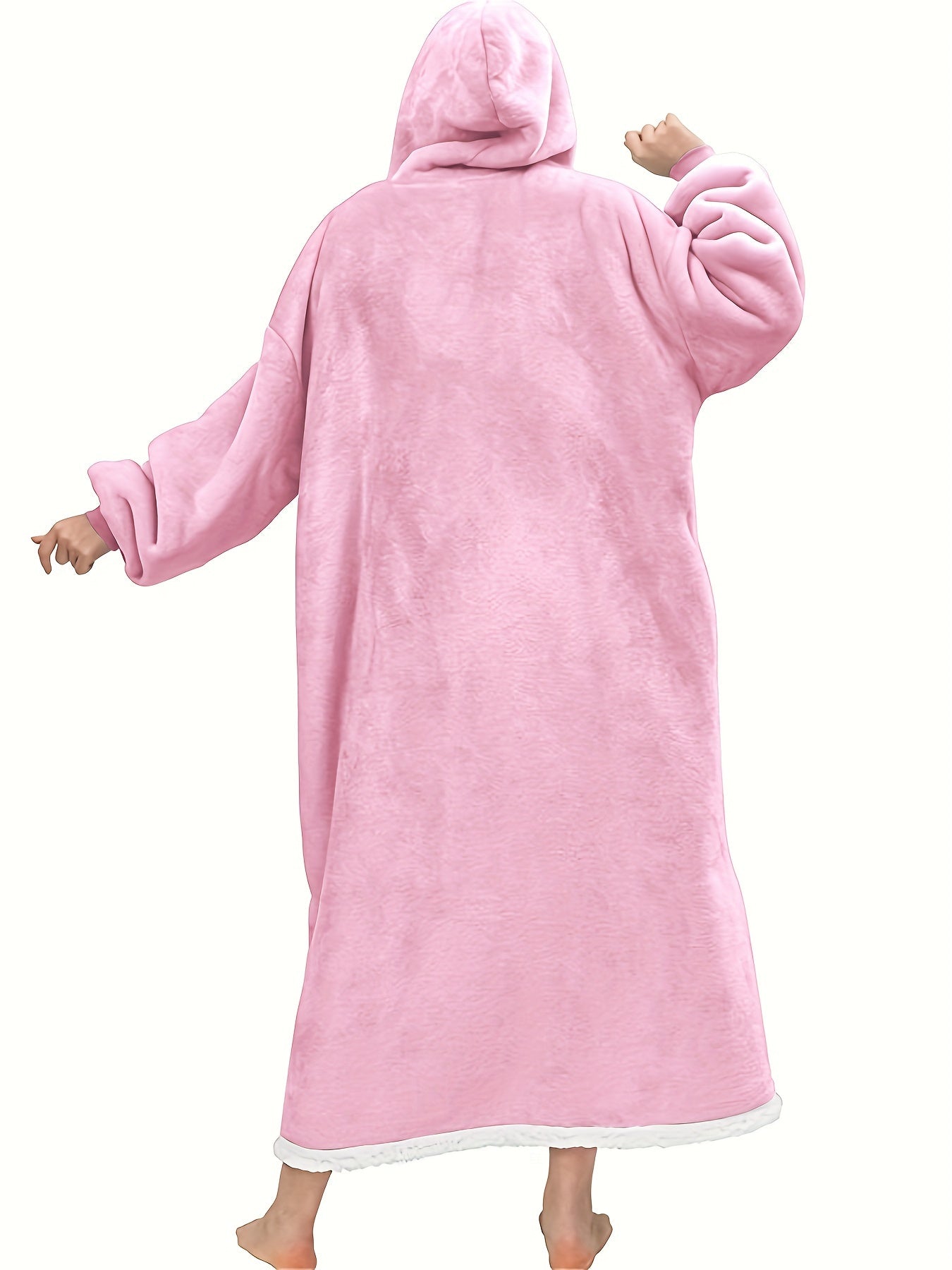 Marineblaue Plus-Size-Flanell-Bademantel - Sofie