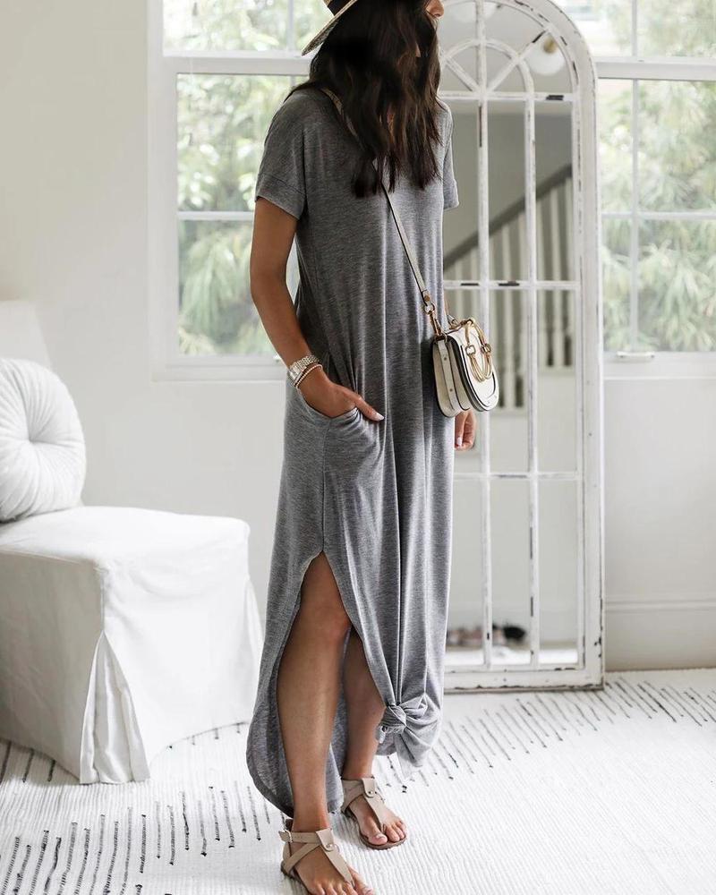 Ava - Schwarzes Maxi-Hemdkleid