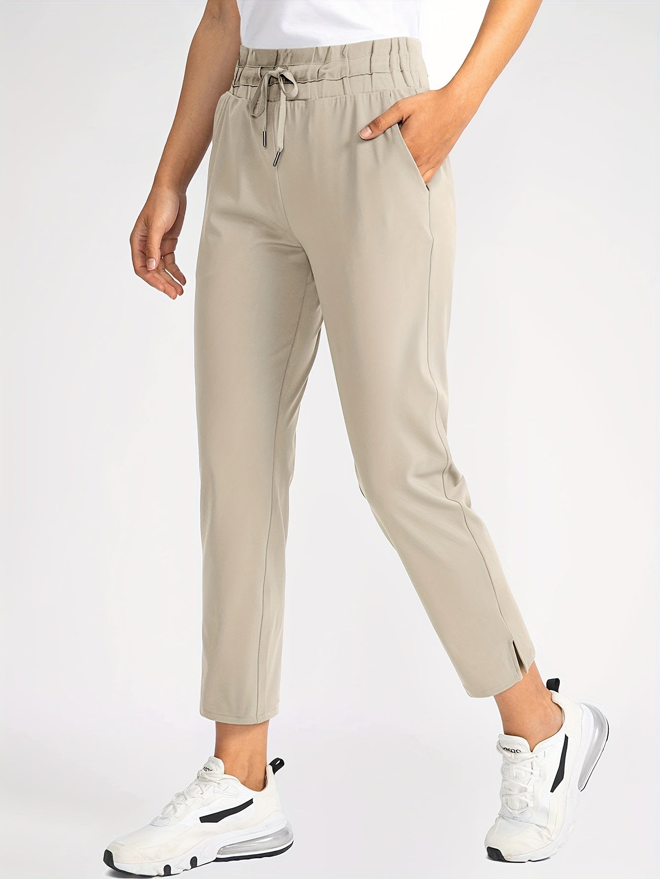 Aprikosenfarbene Slim Fit Hose - Nora