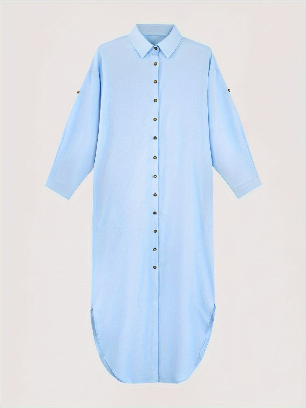 Himmelblaues Strandhemdkleid - Ella