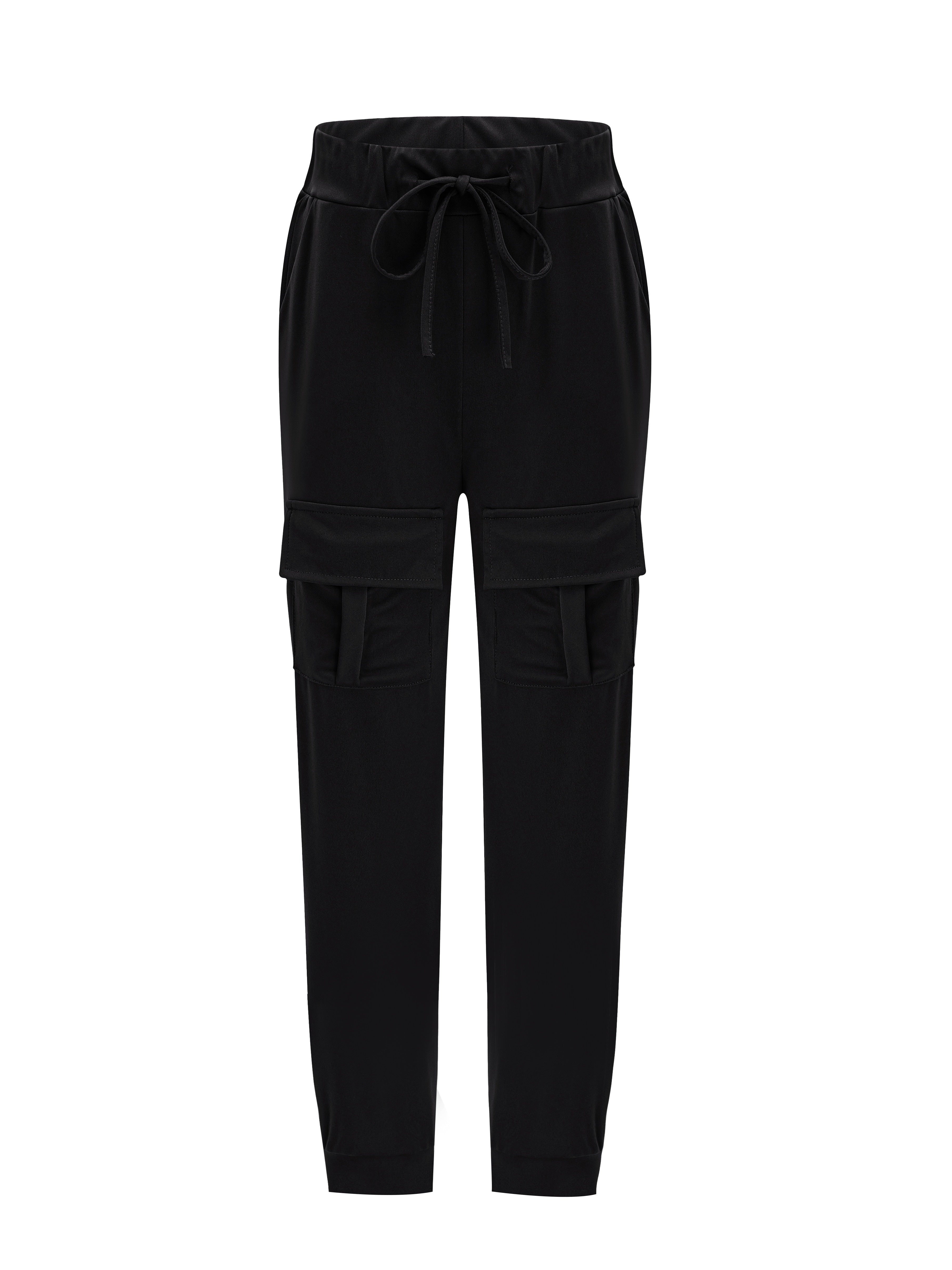 Dunkelgraue Plus Size Cargo Hose - Lina