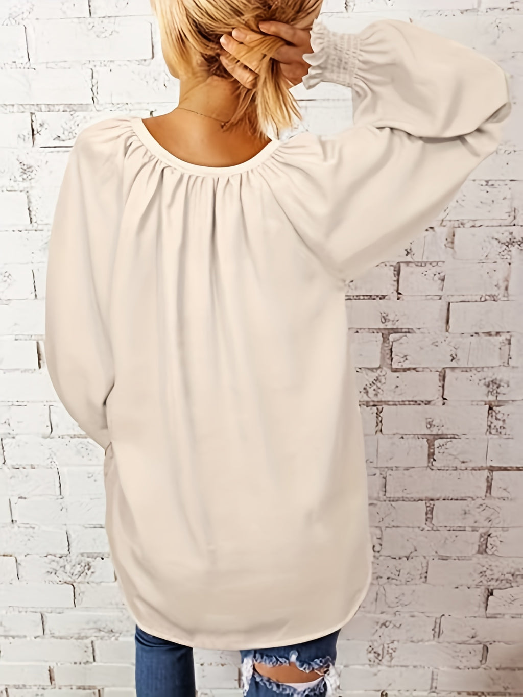 Rotrosé V-Ausschnitt Bluse - Sophie