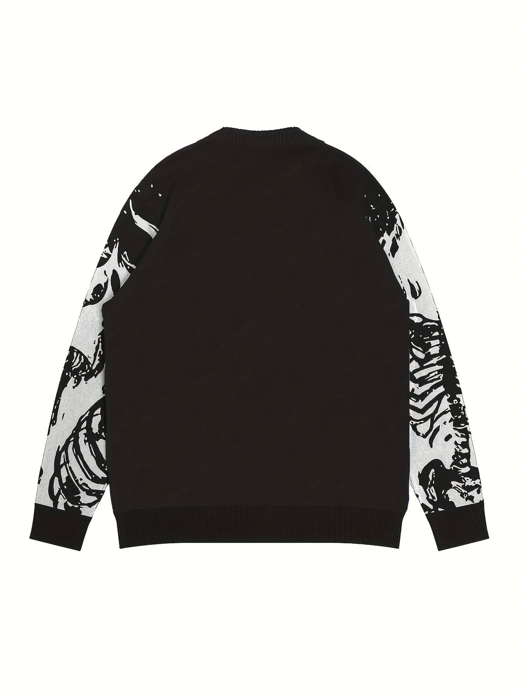 Schwarzer Strickpullover mit Totenkopf-Print - Finn
