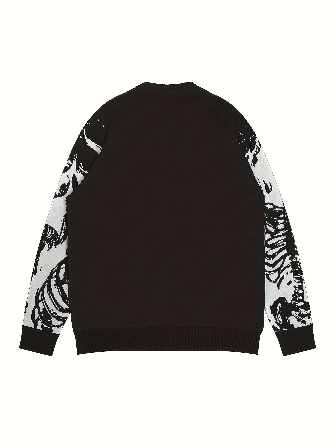 Schwarzer Strickpullover mit Totenkopf-Print - Finn