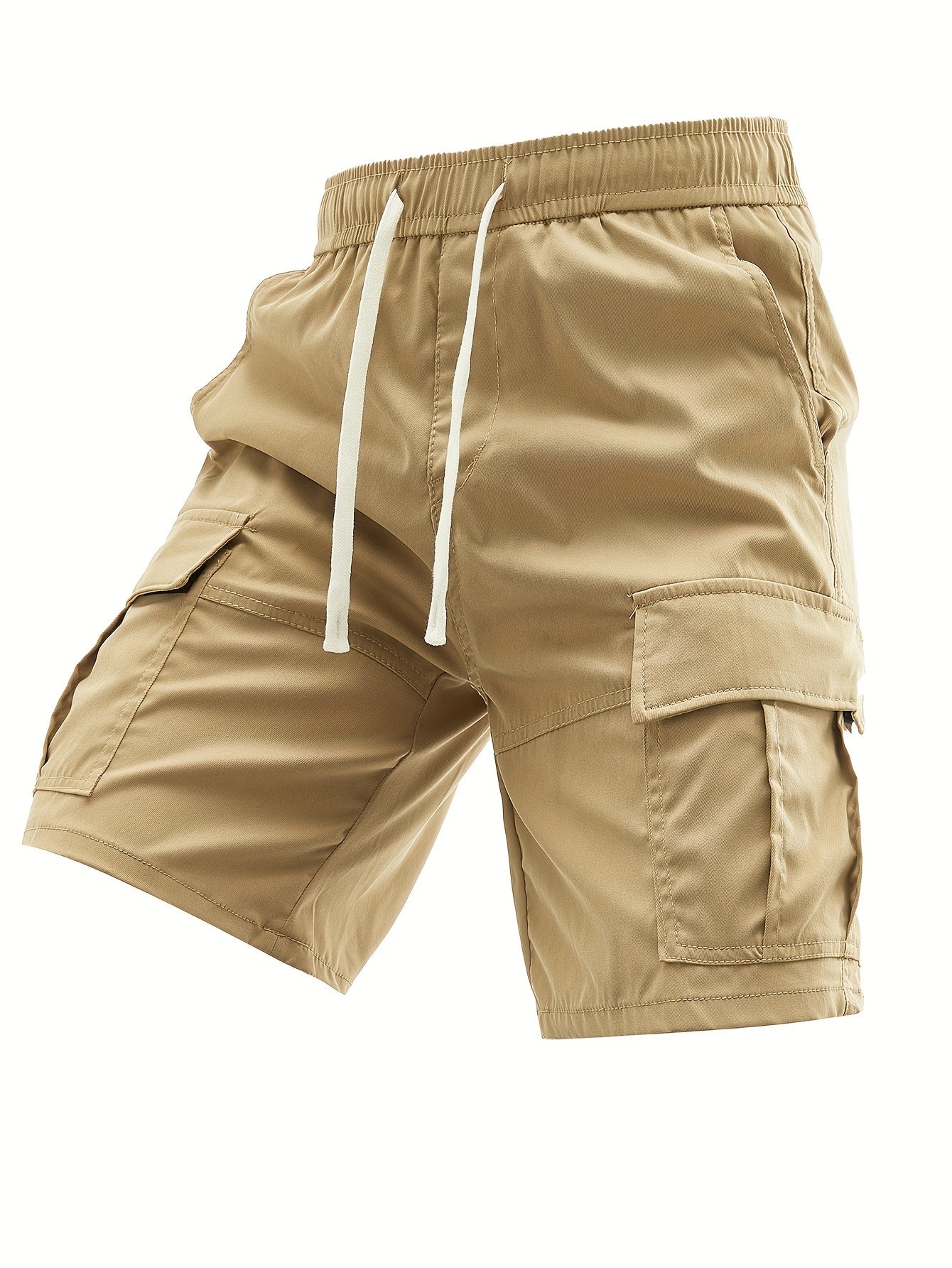 Orangerote Cargo-Shorts mit Kordelzug - Max