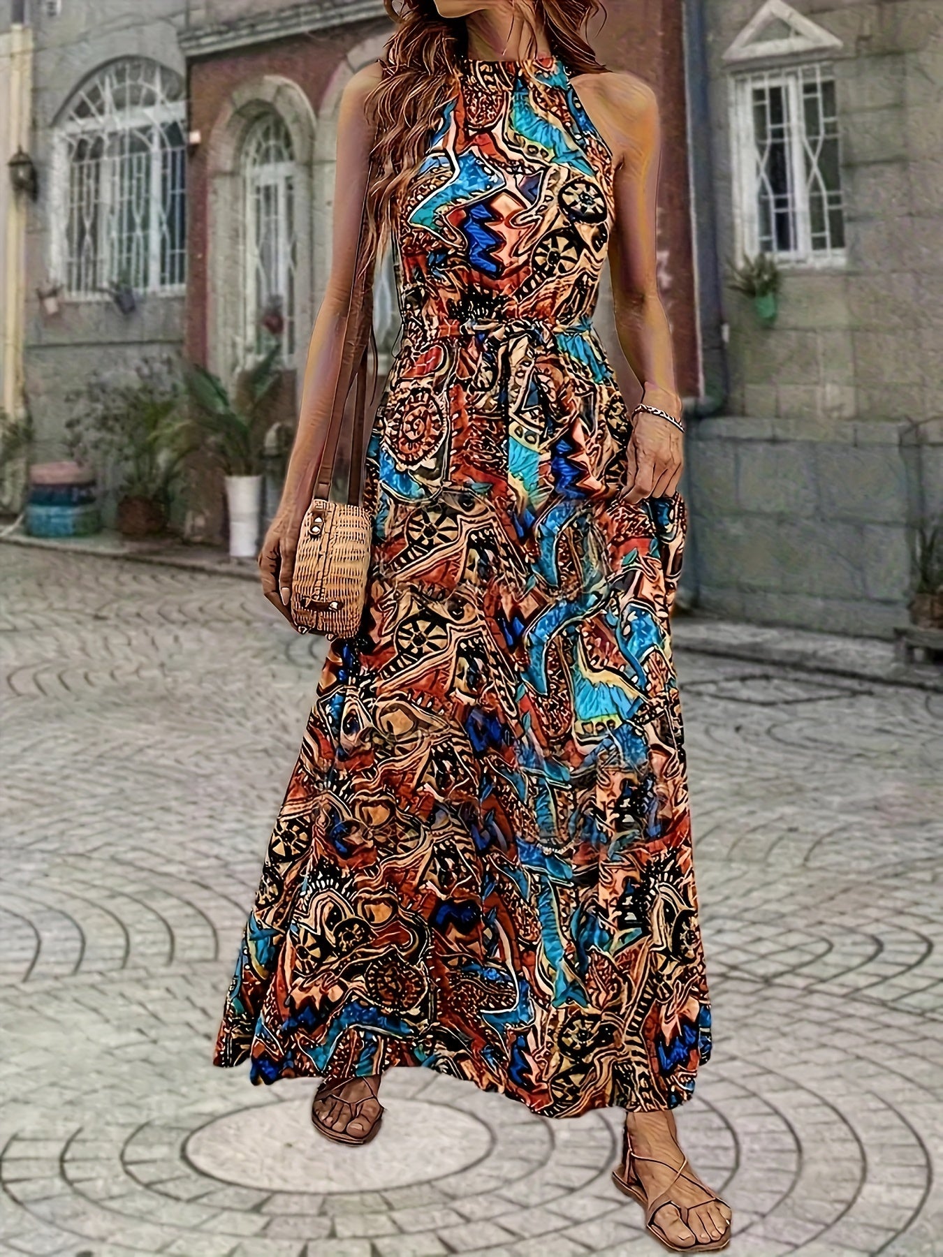 Karamellfarbenes Maxikleid - Lena