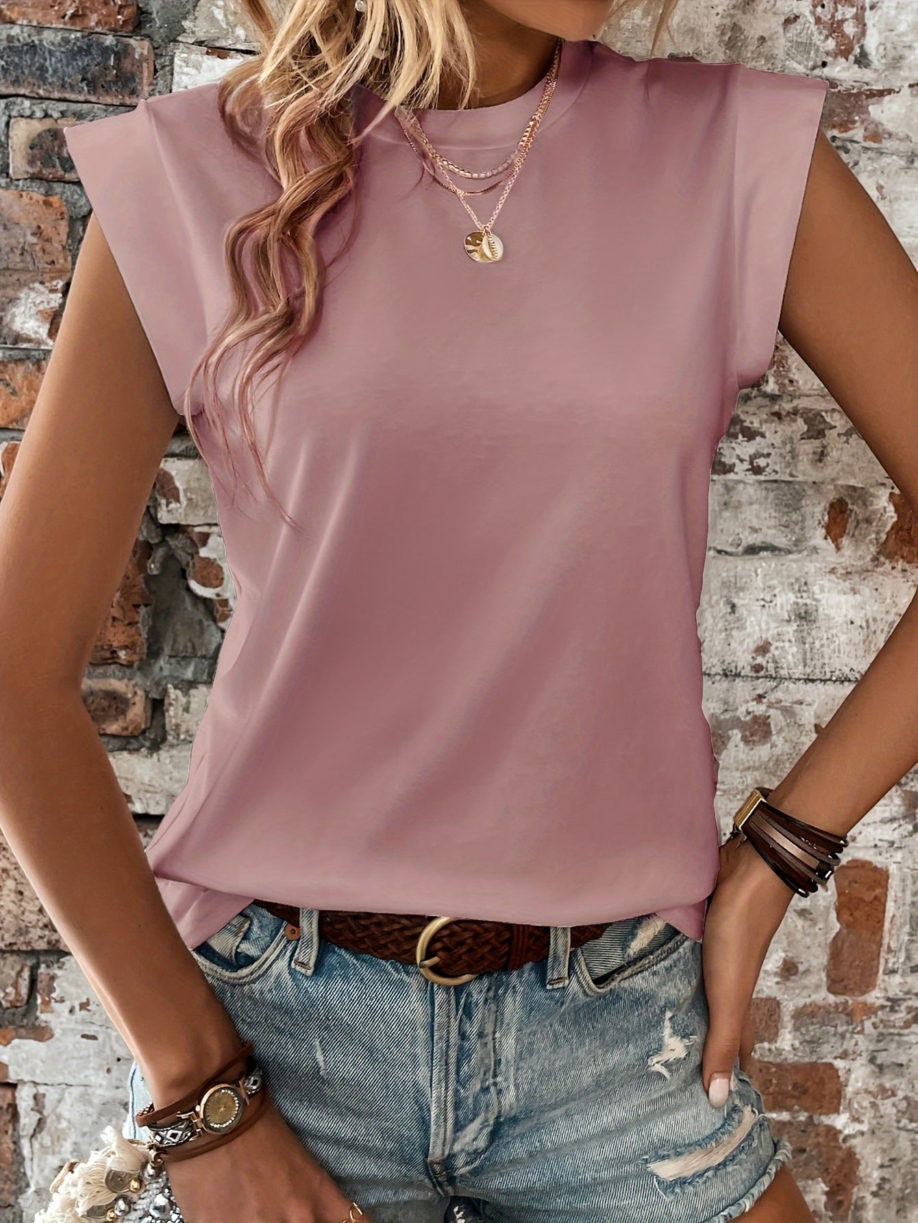Weißes Cap Sleeve T-Shirt - Alina