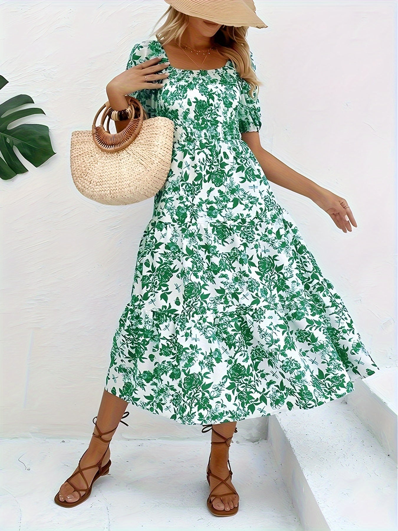 Himmelblaues Blumenkleid - Sophia