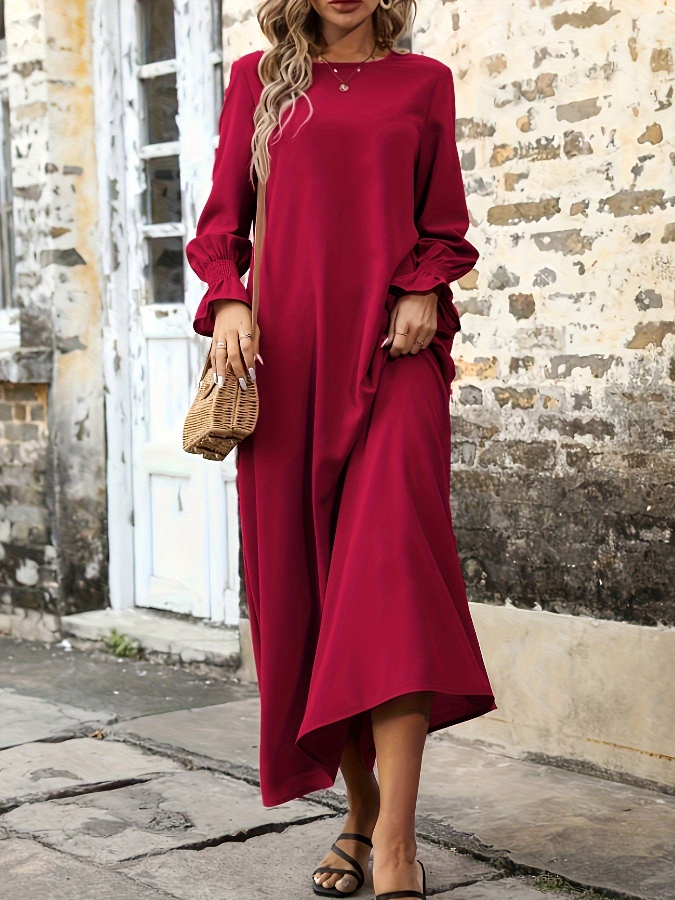 Helllila Weitgeschnittenes Kleid mit Langen Ärmeln - Amélie