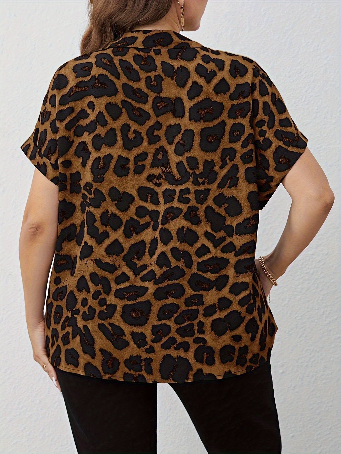 Leopardenbluse mit Fledermausärmeln - Laura