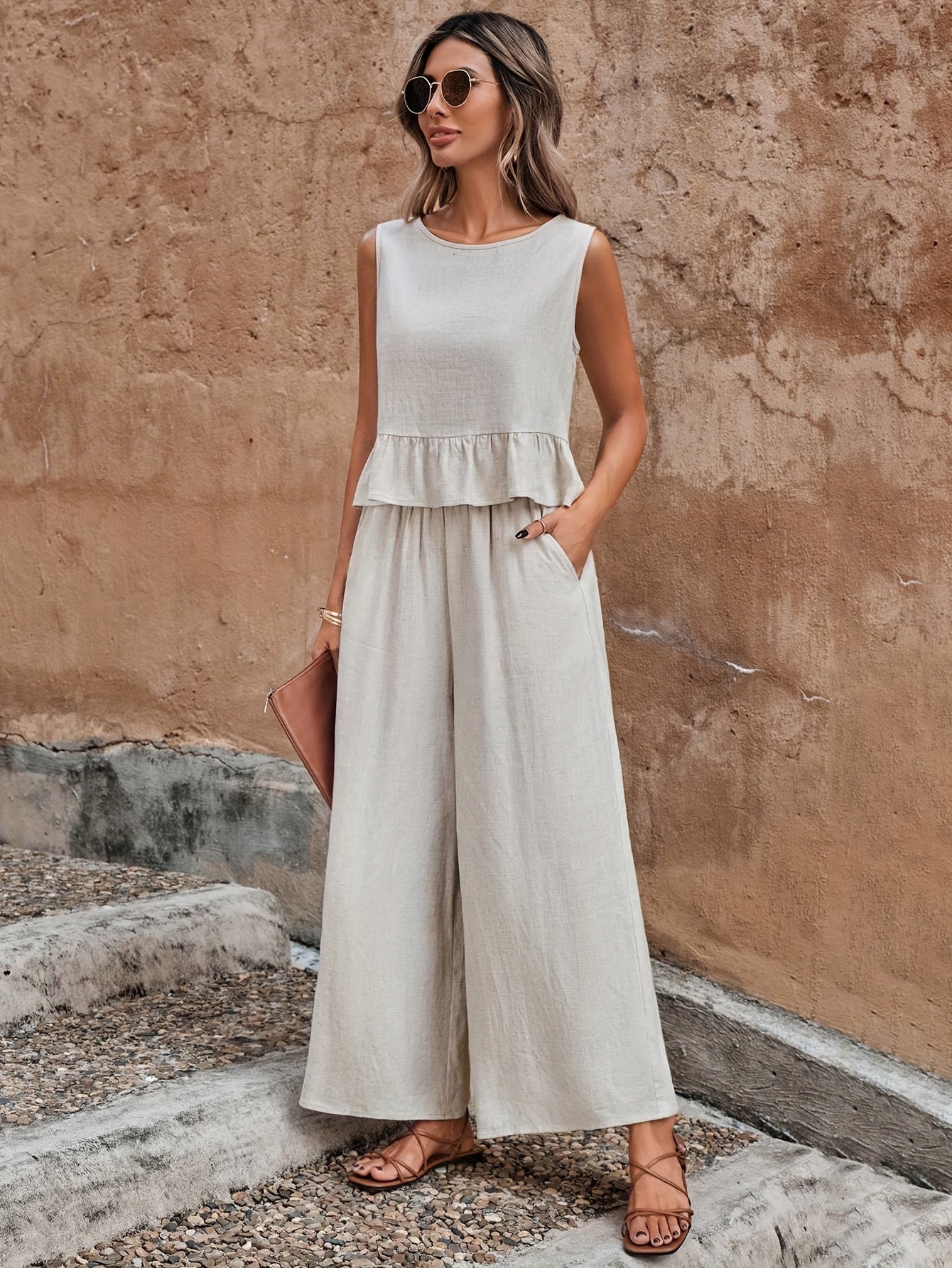 Aprikosenfarbenes Set - Luisa