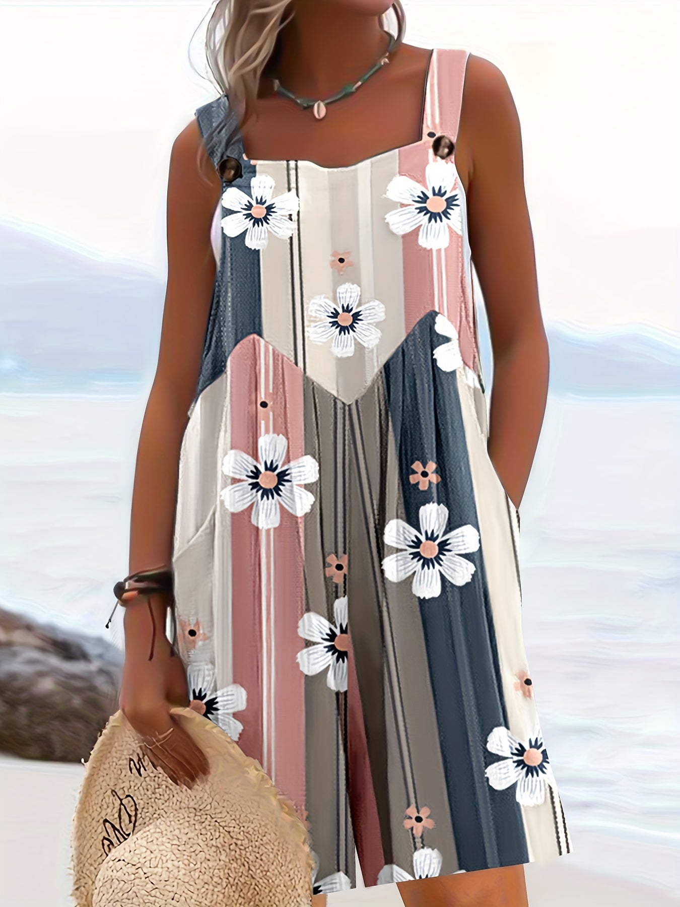 Apricot Blumenprint Jumpsuit - Mia