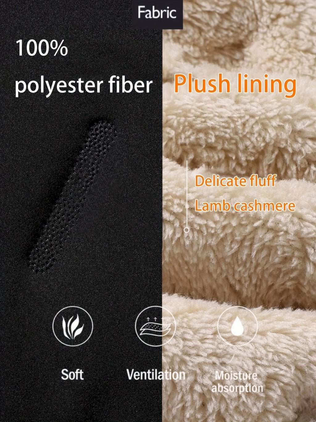 Schwarze Thermo-Fleece-Hose mit Kordelzug - Erik