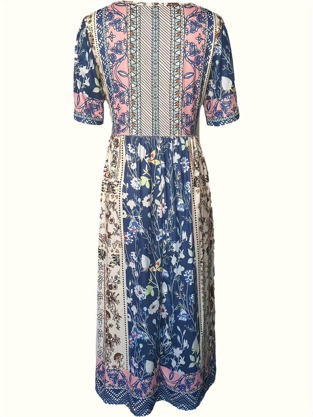 Blaues Boho Maxikleid - Lena