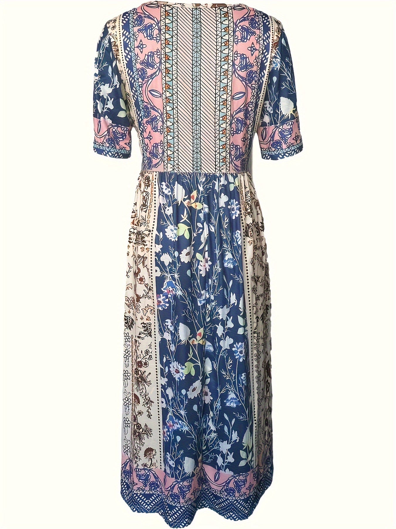 Blaues Boho Maxikleid - Lena