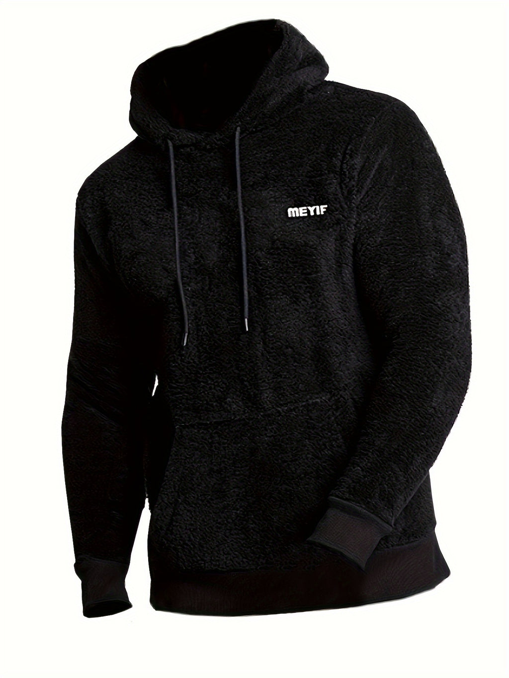 Schwarze Kapuzenjacke mit Plüschfutter - Leon