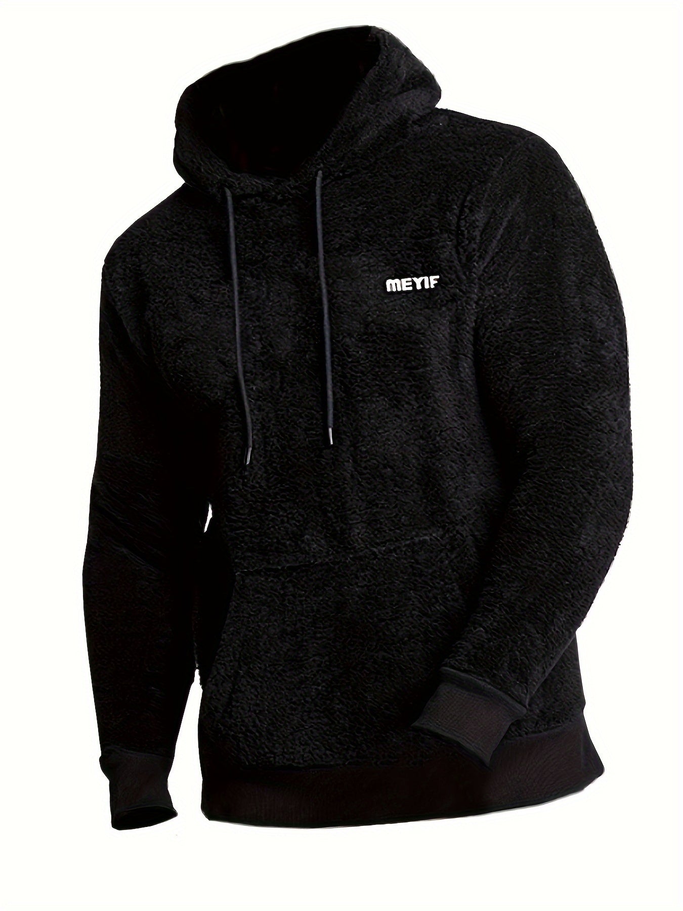 Schwarze Kapuzenjacke mit Plüschfutter - Leon