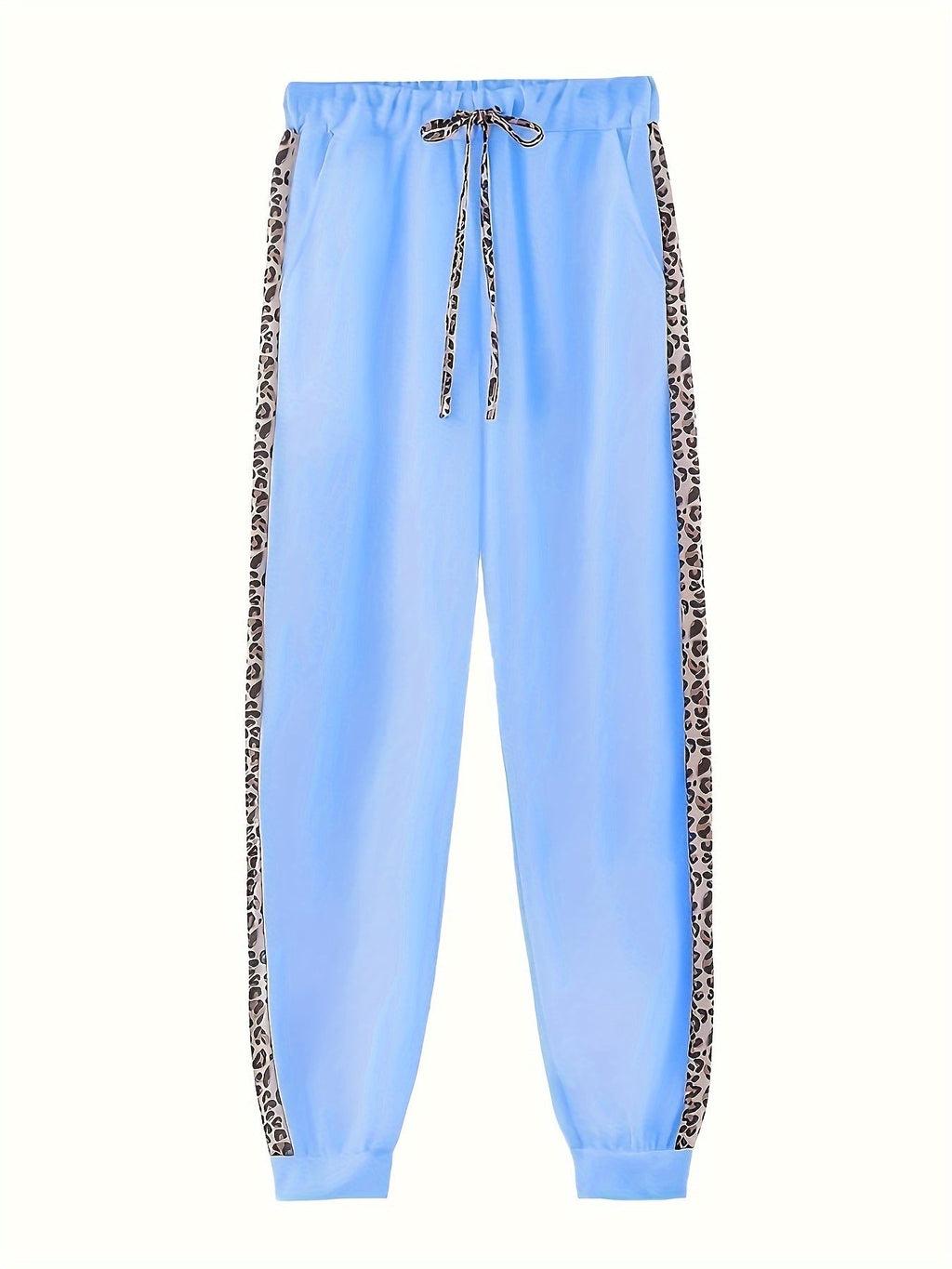 Blau Gepunktetes Leopardenprint Set - Lara